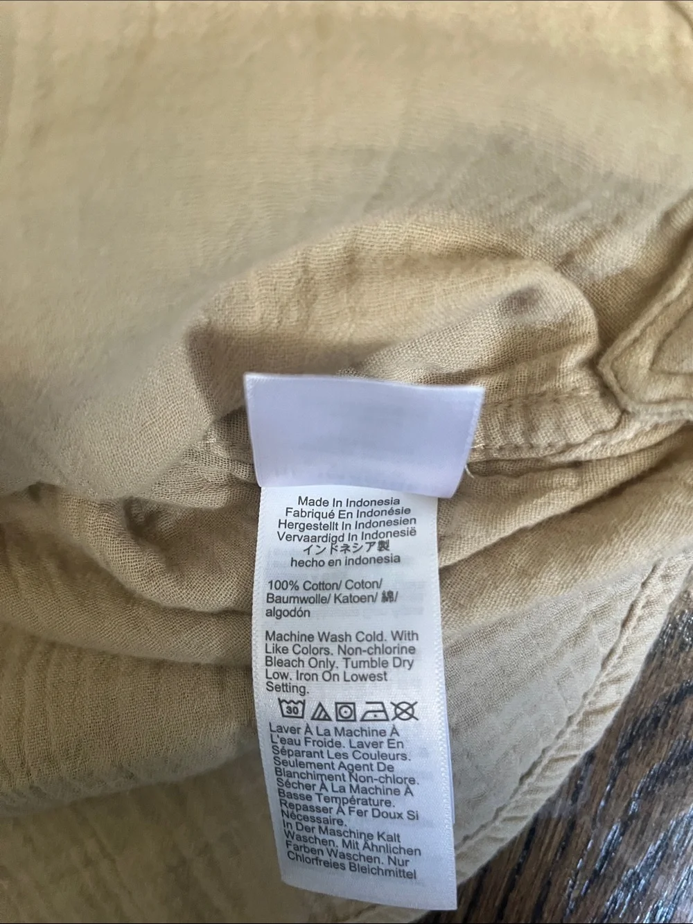 J. Crew Neutral Tan Cotton Gauze Button-Down Shirt - Picture 3 of 3